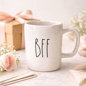 Rae Dunn BFF Mug Best Friend Gift White Coffee Cup Minimalist Friendship Mug